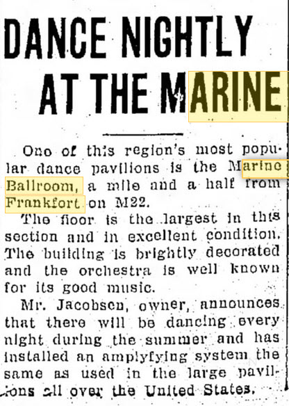 Marine Ballroom - June 28 1930 Article